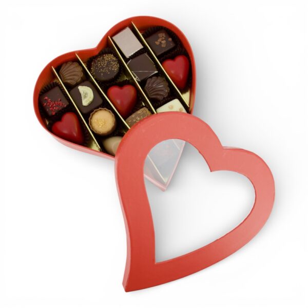 Coffret Love Box cœur rouge – 16 chocolats assortis – Chokate